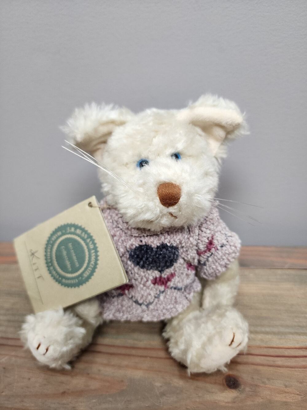 Vintage Boyd's Bears Cat Plush Kitt Purrsley Jointed Stuffed Animal with Tag 9"